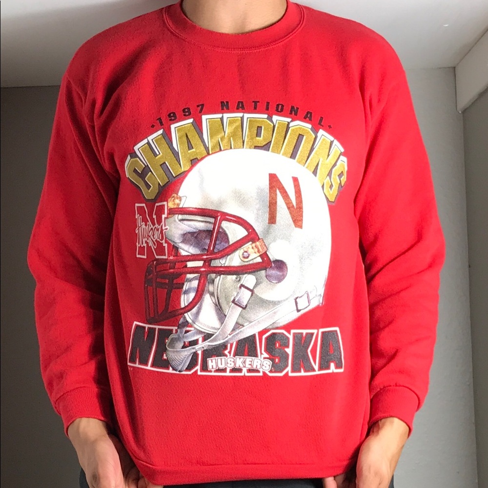 Vintage Nebraska 90s College football sweater